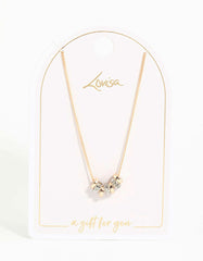 Mixed Metals Diamante Rondell Necklace