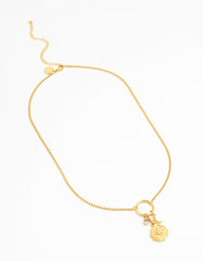 Waterproof Gold Plated Stainless Steel Cubic Zirconia Cluster Charm Necklace