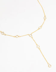 Gold Plated Brass Cubic Zirconia Y-Necklace