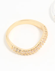 Mixed Metal Cubic Zirconia Rings 2-Pack