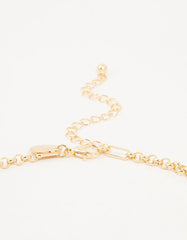 Gold Heart & Star Charm Pendant Necklace