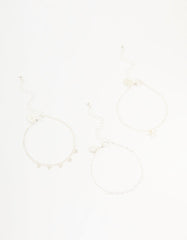 Silver Diamante Bow & Heart Bracelets 3-Pack