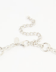 Mixed Metal Textured Charm Necklace