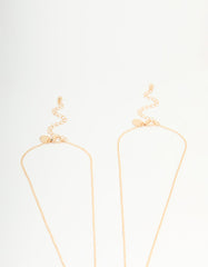 Gold Diamante Heart Friendship Necklaces 2-Pack