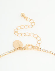 Gold Diamante Cherry Chain Necklace