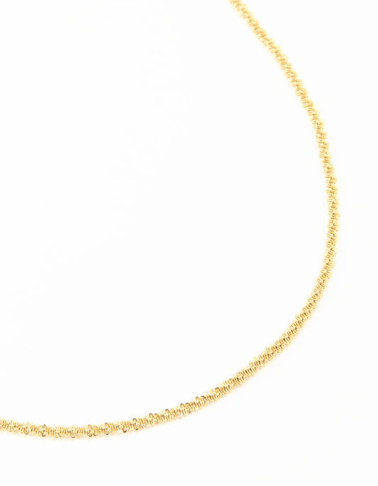 Waterproof Gold Plated Stainless Steel Twisted Short Chain Necklace