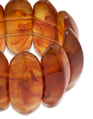 Neutral Beaded Flat Oval Double Row Necklace