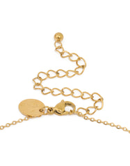 Waterproof Gold Plated Stainless Steel Mini Heart Letter A Necklace