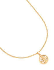 Waterproof Gold Plated Stainless Steel Virgo Circle Necklace