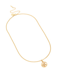Waterproof Gold Plated Stainless Steel Circle Scorpio Necklace