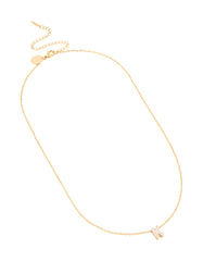 Waterproof Gold Stainless Steel Cubic Zirconia Mini Pavé Letter K Necklace