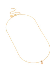 Waterproof Gold Plated Stainless Steel Cubic Zirconia Mini Pavé Letter J Necklace