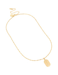 Waterproof Gold Plated Stainless Steel Libra Tab Necklace
