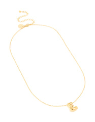 Waterproof Gold Plated Stainless Steel Large Bubble Letter E Necklace