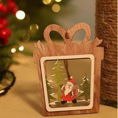Christmas Decorations Wooden Cabin Pendants