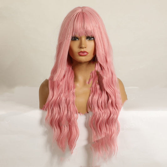 Air Bangs Wavy Long Curly Hair Chemical Fiber Wig Female