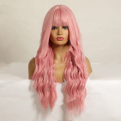 Air Bangs Wavy Long Curly Hair Chemical Fiber Wig Female