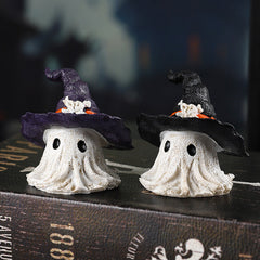 Resin Decoration Halloween Wizard Hat Ghost Ornaments