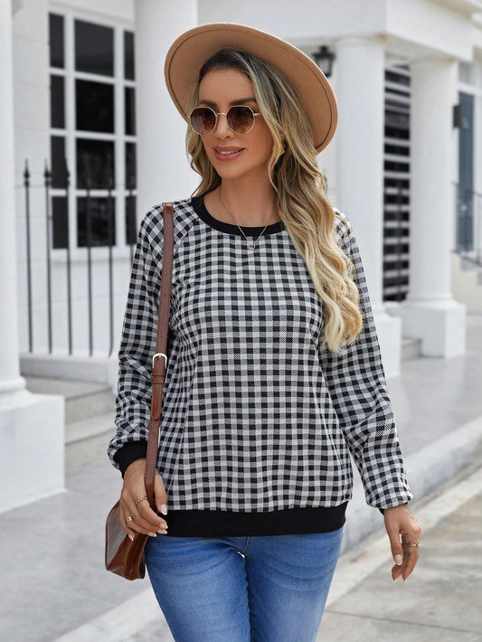 Japanese Sweet Plaid Pullover Long Sleeve Sweater