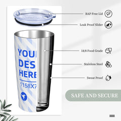 20oz Stainless Steel Car With Straw Cup