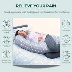 9 Foot Maternity Pillow And Case Light Blue