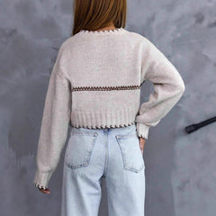 Short Stitching Sweater Loose Casual American Casual Fashion Women