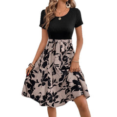 Casual Printing Lace-up Women's Dress