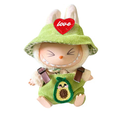 Clothes for Doll,Cute Outfit Set with Hat & Accessories for 17cm Dolls,Soft Cotton Clothing (No Doll) (Green)