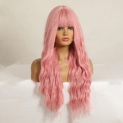 Air Bangs Wavy Long Curly Hair Chemical Fiber Wig Female