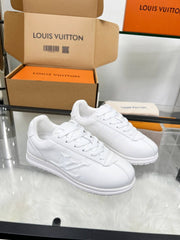 Louis Vuitton White Leather LV Trainer Sneakers - White