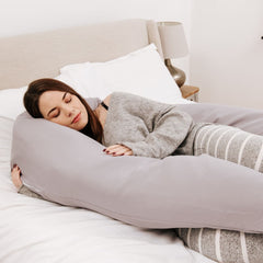 9 Ft Maternity Pillow And Case - Grey