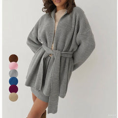 Cashmere Belt Knitted Cardigan Jacket