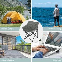 1PC Foldable Camping Lightweight Portable Fishing Chair Folding Armchair with Padded Seat Carry Bag for Outdoor Beach Picnic