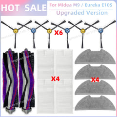 Fit For ( Midea M9, Eureka E10S, Eureka E20 Plus, Midea VCR S10 Plus, PObode A8 ) Parts Main Roller Side Brush Filter Mop Cloth