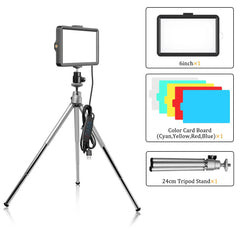6 inch LED Photography Video Light Panel RGB Filters Lighting Photo Studio Lamp Kit For Shoot Live Streaming Ring Light Tripod