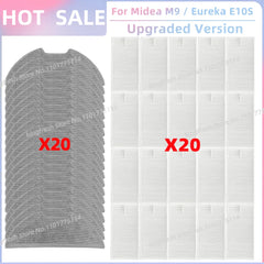 Fit For ( Midea M9, Eureka E10S, Eureka E20 Plus, Midea VCR S10 Plus, PObode A8 ) Parts Main Roller Side Brush Filter Mop Cloth