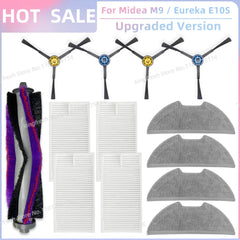 Fit For ( Midea M9, Eureka E10S, Eureka E20 Plus, Midea VCR S10 Plus, PObode A8 ) Parts Main Roller Side Brush Filter Mop Cloth