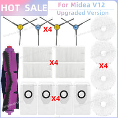 Fit for 미디어 Midea V12 / Eureka J12 Ultra Replacement Parts Accessories Main Roller Side Brush Hepa Filter Mop Cloth Dust Bag
