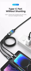 3 In 1 100w Transparent Fast Charging Cable Type C Usb Micro For Iphone Samsung Huawei Xiaomi Pilot Lamp Charger Usb C 6A