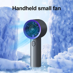 Portable Handheld Fan Compact 5-Speed USB Rechargeable Fan Outdoor Personal Travel Fan with Digital Display Mini Desk Home Fan