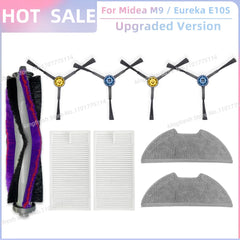 Fit For ( Midea M9, Eureka E10S, Eureka E20 Plus, Midea VCR S10 Plus, PObode A8 ) Parts Main Roller Side Brush Filter Mop Cloth