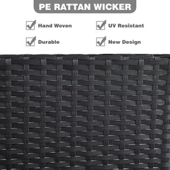 mcc direct 4Pcs Rattan Garden Furniture Set, Patio Rattan furniture sofa 2 Armchairs, 1 Loveseat Sofa and 1 coffee table Sofia