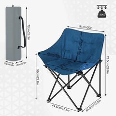1PC Foldable Camping Lightweight Portable Fishing Chair Folding Armchair with Padded Seat Carry Bag for Outdoor Beach Picnic