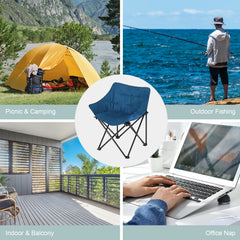 1PC Foldable Camping Lightweight Portable Fishing Chair Folding Armchair with Padded Seat Carry Bag for Outdoor Beach Picnic