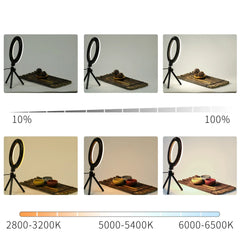 6 inch LED Photography Video Light Panel RGB Filters Lighting Photo Studio Lamp Kit For Shoot Live Streaming Ring Light Tripod