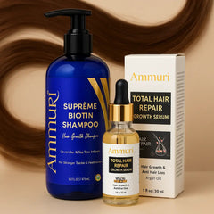 Ammuri Biotin Haircare Set ā Anti-Hair Loss Shampoo & Strengthening Hair Serum for Men & Women