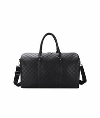Luxury Black Checkered Duffel Bag – Travel & Gym Weekender with Shoulder Strap
