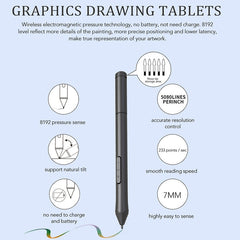 10Moons T503 Drawing Tablet Can Be Connected to mobile Phone Tablet with 8192 Passive Pen