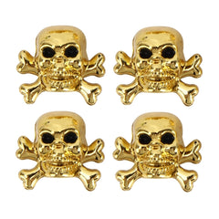 4 PCS Universal Skull Shape Gas Cap Mouthpiece Cover Gas Cap Tire Cap Car Motor Bicycle Tire Valve Caps