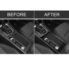 Car Carbon Fiber Water Cup Panel Decorative Sticker for Volkswagen Golf 7 2013-2017, Left Drive